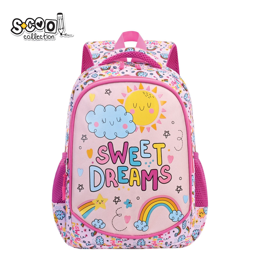 Ghiozdan gradinita SWEET DREAMS, fermoare duble, bucla agatare, buzunar frontal, poliester si PVC, multicolor - imagine 10